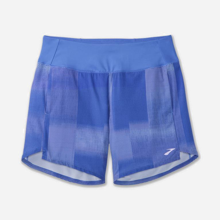 Brooks Chaser 7 NZ - Women's Running Shorts - Bluetiful Altitude Print (72613-KDCA)